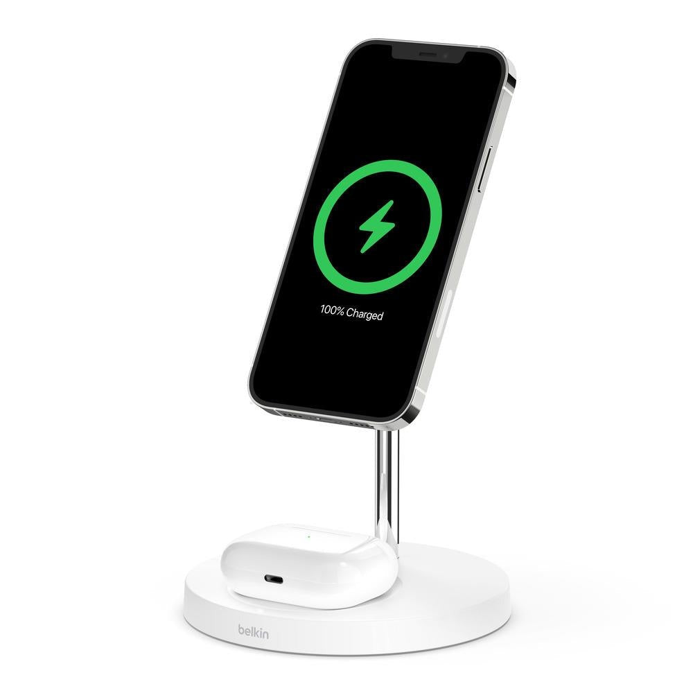 Belkin BoostUp Charge Pro MagSafe 2-in-1 Wireless Charger for Apple (White) Belkin BoostUp Charge Pro MagSafe 2-in-1 Wireless Charger for Apple (White)